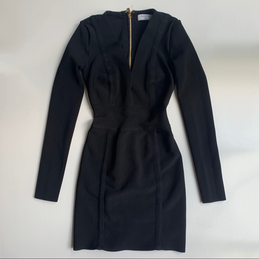 Aritzia Black V Neck Dress - Picture 4 of 12